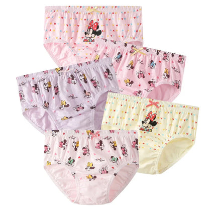 5Pcs/Lot Child Girls Underwear Melody Cartoon Cute Panties For Girl Cotton Toddlers Kids Triangle Panty Breathable Girls Briefs Leedoar