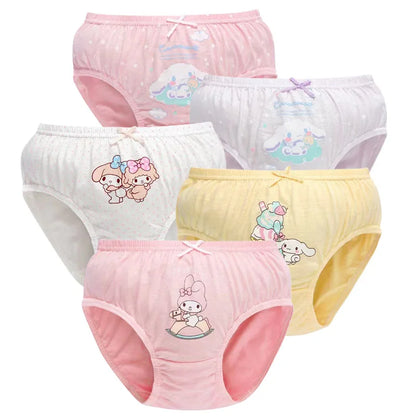 5Pcs/Lot Child Girls Underwear Melody Cartoon Cute Panties For Girl Cotton Toddlers Kids Triangle Panty Breathable Girls Briefs Leedoar