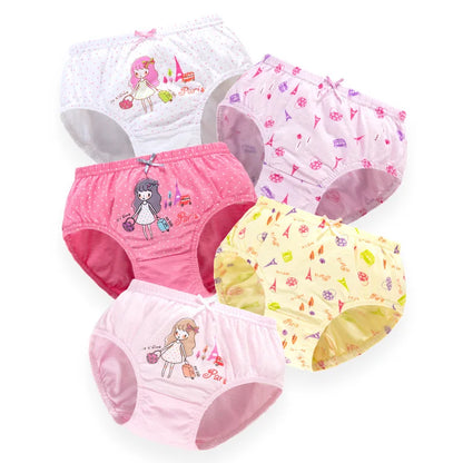 5Pcs/Lot Child Girls Underwear Melody Cartoon Cute Panties For Girl Cotton Toddlers Kids Triangle Panty Breathable Girls Briefs Leedoar