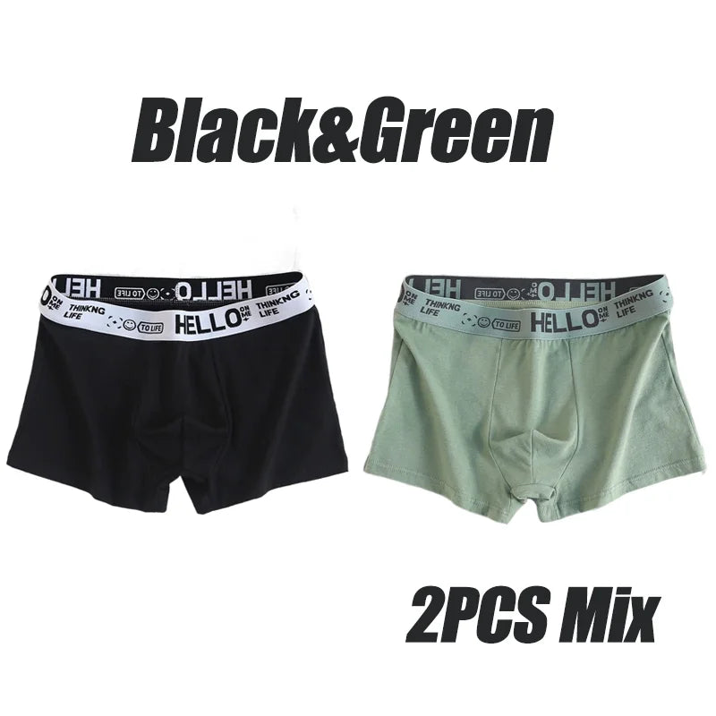 5Pcs Cuecas Masculinas Boxers Masculinos Cuecas Sexy Confortáveis ​​Respiráveis ​​Moda Meninos Calcinhas Cuecas Boxershorts Homens 