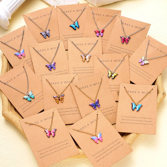5Pcs/Set Fashion Vintage Style Women Necklace Set New Butterfly Pendant Necklace Set Gift For Women Lovely Neck Jewelry 2023 Leedoar