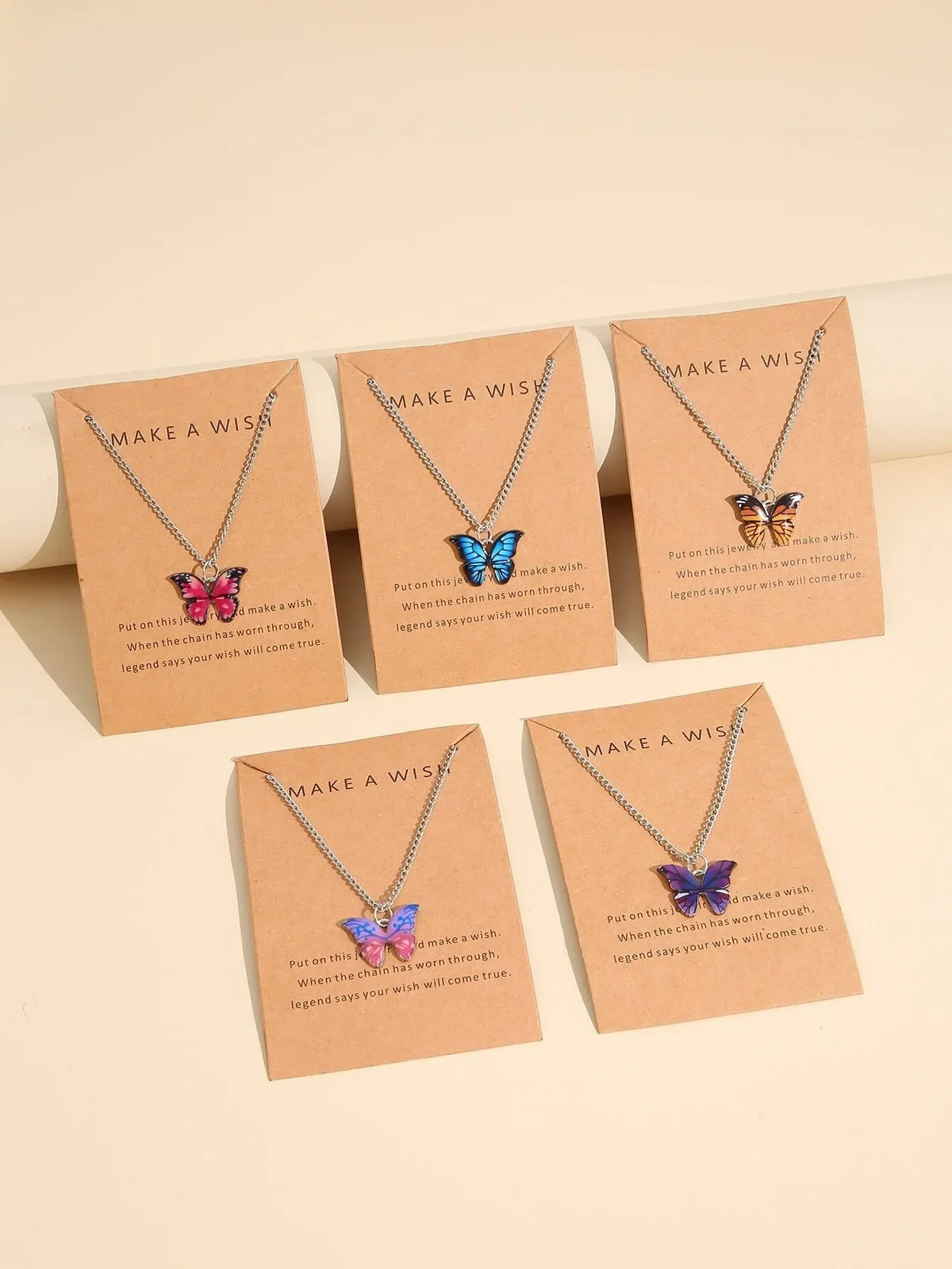 5Pcs/Set Fashion Vintage Style Women Necklace Set New Butterfly Pendant Necklace Set Gift For Women Lovely Neck Jewelry 2023 Leedoar