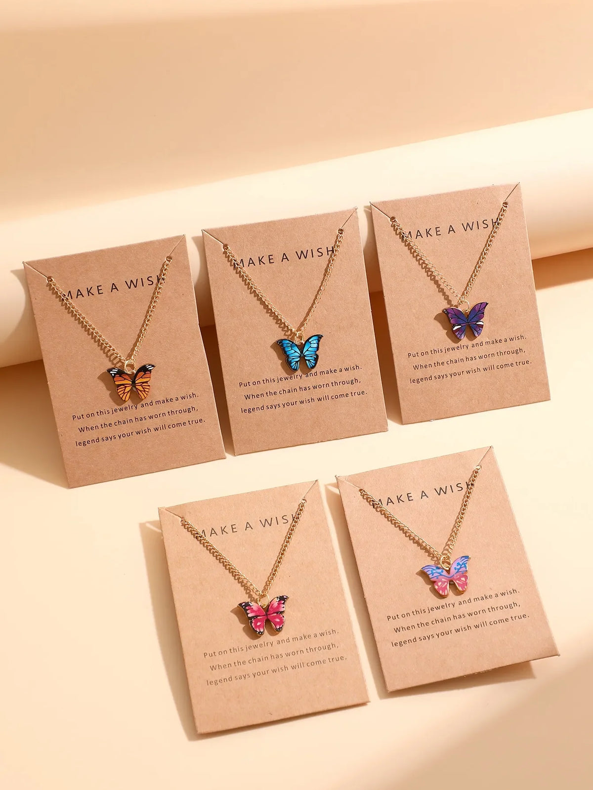 5Pcs/Set Fashion Vintage Style Women Necklace Set New Butterfly Pendant Necklace Set Gift For Women Lovely Neck Jewelry 2023 Leedoar