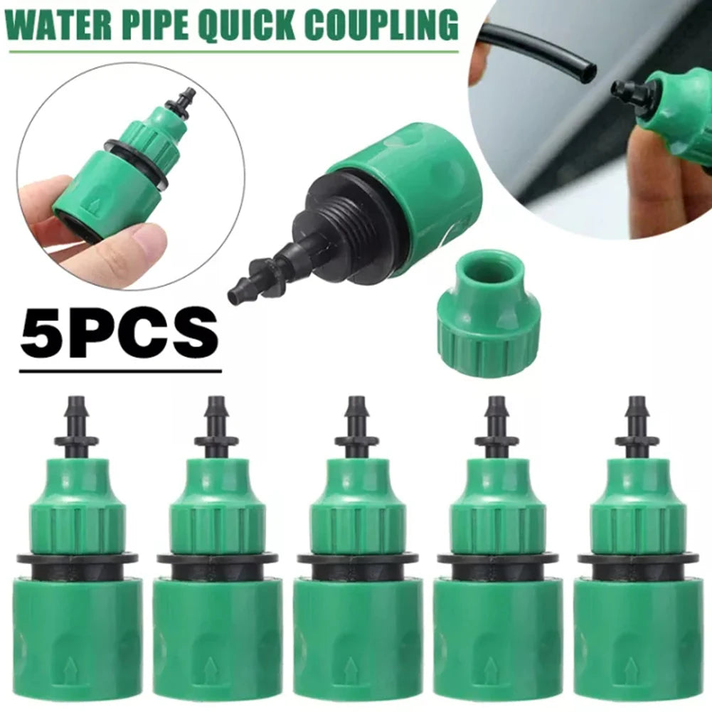 5Pcs Water Hose Quick Connector Plastic Garden Water Hose Quick Connector Micro Irrigation Adapter Connector Leedoar