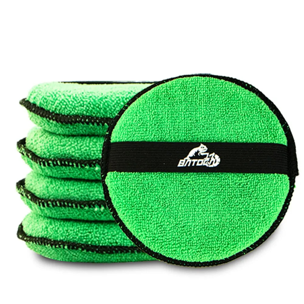 5Piece Microfiber Car Wax Applicator Pad Belt Design for Easy Control to Apply Wax and Polish Foam Sponge 5inch