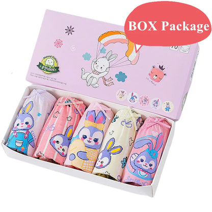 5Pieces/Box Kids Girls Panties Lovely Cinnamoroll Children Triangle Underwear Soft Cotton Boxed Briefs For Girls 2-14 Years old Leedoar