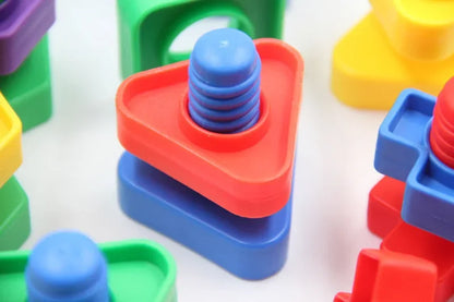 5Set Screw Building Blocks Plastic Insert Blocks Nut Shape Toys for Children Educational Toys Montessori Scale Models Gift Leedoar