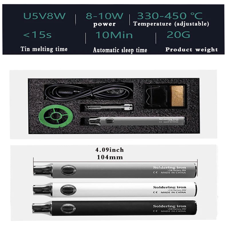 5V Micro Soldering Iron USB Battery Wireless Soldering Iron Portable Electric Welding Machine Solder Pen Leedoar