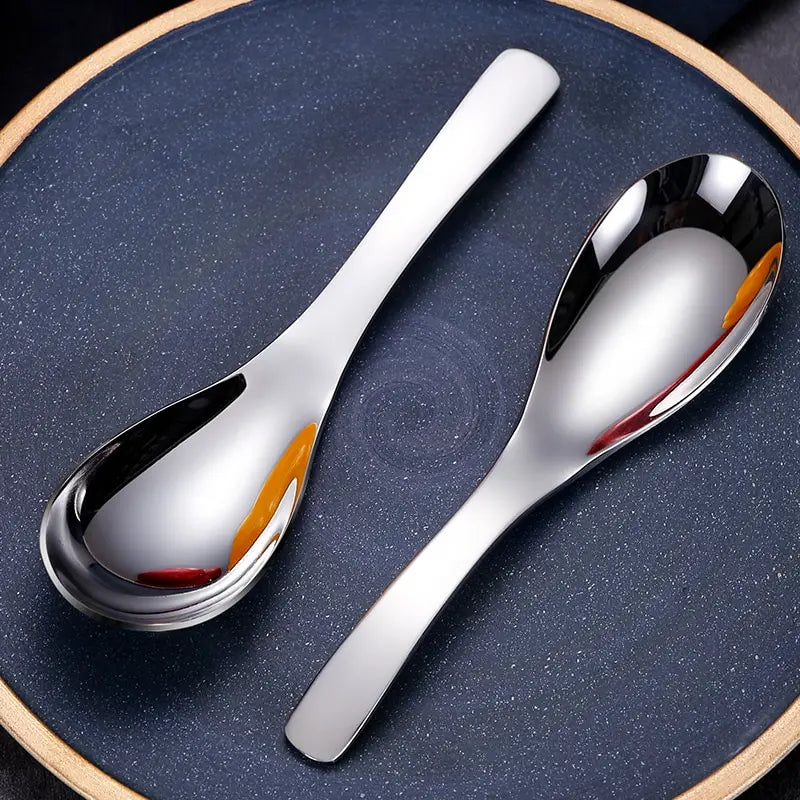 5pcs 304 Stainless Steel Spoons Dinner Spoon Spoons Thickened Coffee Spoon Dessert Spoon Kitchen Tableware Set Leedoar