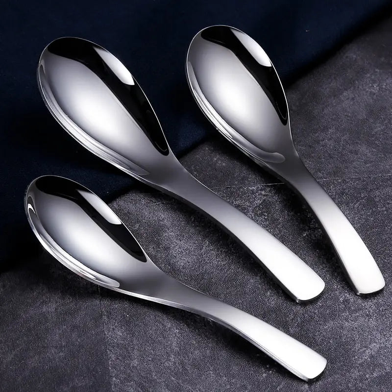 5pcs 304 Stainless Steel Spoons Dinner Spoon Spoons Thickened Coffee Spoon Dessert Spoon Kitchen Tableware Set Leedoar