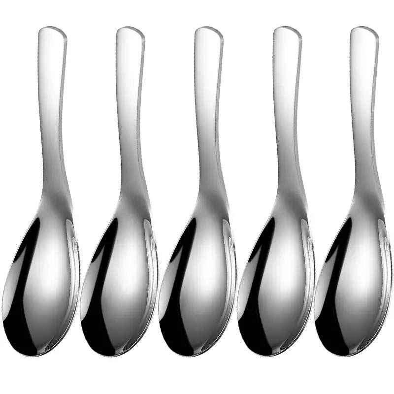 5pcs 304 Stainless Steel Spoons Dinner Spoon Spoons Thickened Coffee Spoon Dessert Spoon Kitchen Tableware Set Leedoar