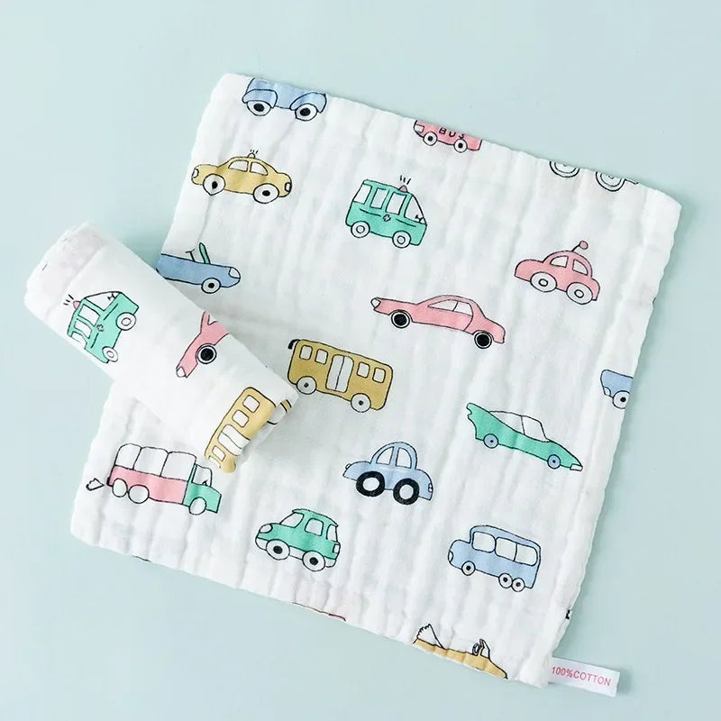 5pcs Baby Face Towel Handkerchief Bathing Feeding Face Washcloth Wipe Burp Cloth Lot Muslin 6 Layers Cotton Soft Baby Towels Leedoar