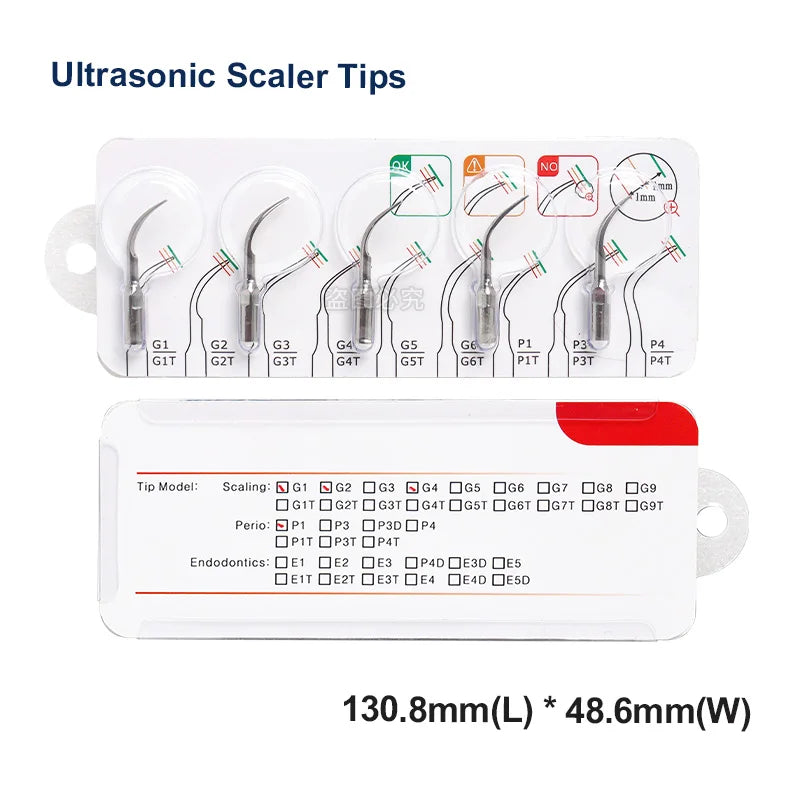 5 peças Ponta de raspador ultrassônico odontológico Ponta de raspagem Periodontia Endodontia Fit EMS Pica-pau 