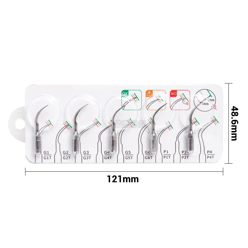 5 peças Ponta de raspador ultrassônico odontológico Ponta de raspagem Periodontia Endodontia Fit EMS Pica-pau 