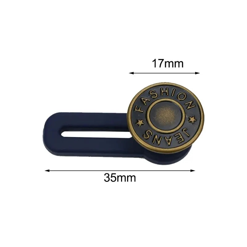 5pcs Metal Button Extender Perfect To Any Jeans Pants Free Sewing Retractable Jeans Waist Button Extended Buckles Fixing Kit Leedoar