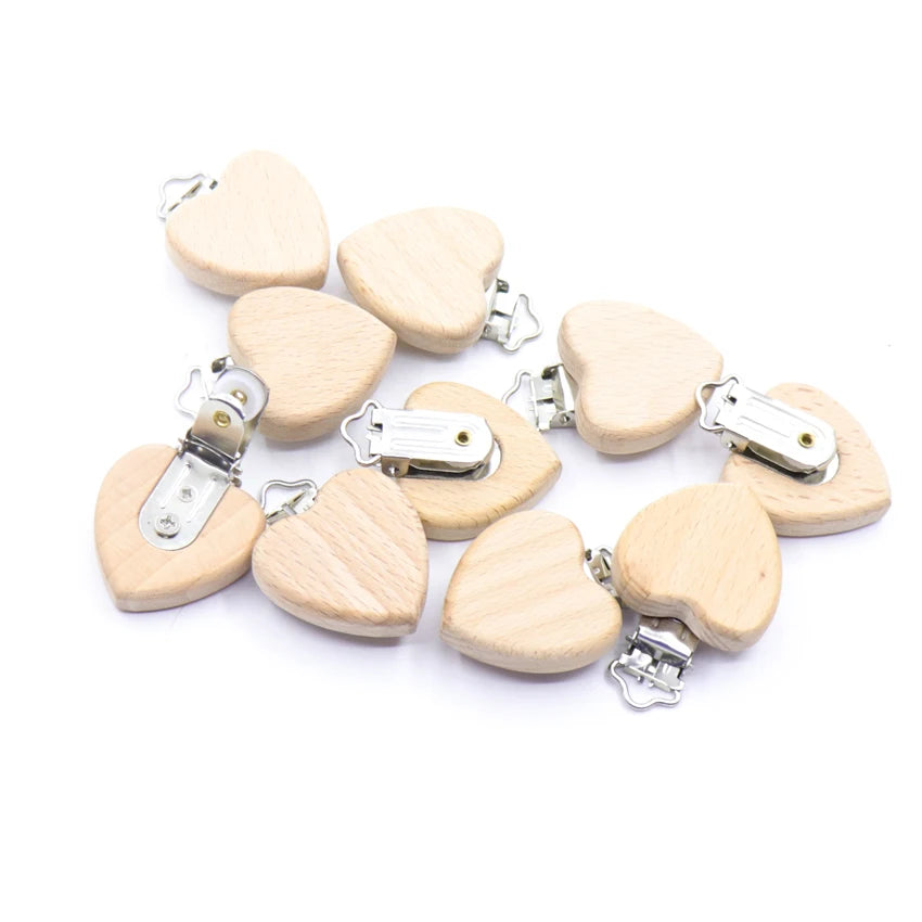 5pcs Nipple Chain Accessories Modelling Beech Pacifier Clip BPA Free Cute Small Elephant Stars Heart Shaped Baby DIY Preferred Leedoar