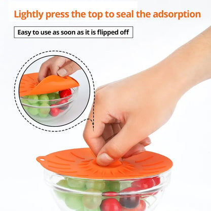 5pcs Silicone Food Fresh Cover Universal Microwave Bowl Cover Reusable Easy Vacuum Seal Stretch Pot Caps Cooking Kitchen Gadgets Leedoar