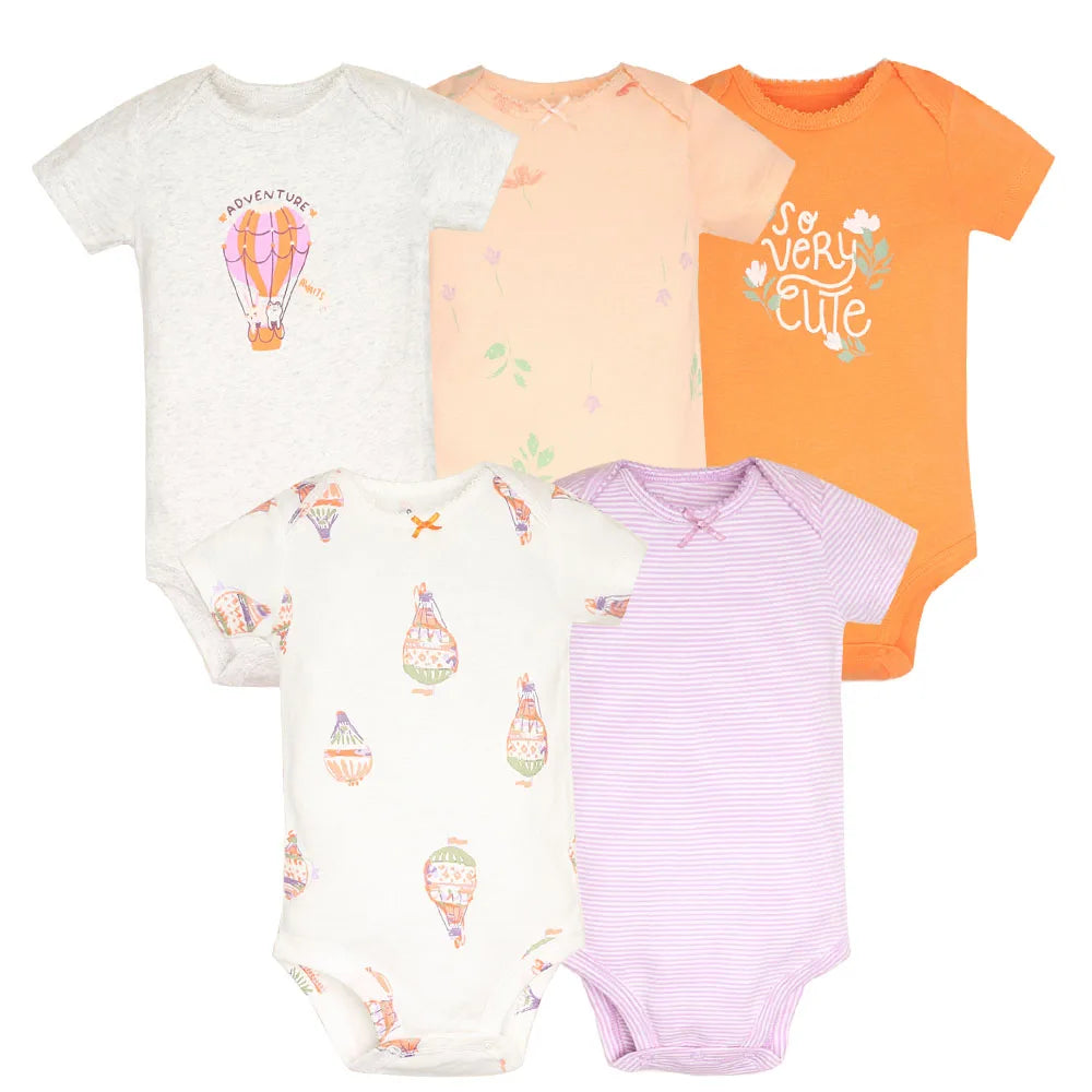 5pcs/lot Baby Bodysuit Fashion Girl Clothes Cotton Newborn Baby Boy Clothing Infant Body Baby Jumpsuit Cartoon Ropa Bebe Leedoar