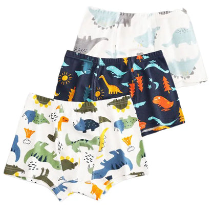 5pcs/lot Boys Cotton Boxer Briefs Cute Dinosaur Cartoon Print Kids Underwear Baby Boy Shorts Breathable Toddlers Underpants Leedoar