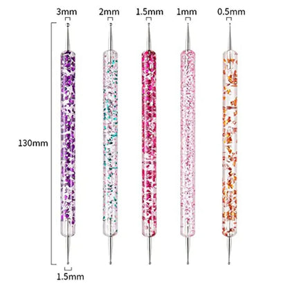 6/31Pcs Nail Art Brush Design Tip Painting Drawing Carving Dotting Pen FlatFan Liner Acrylic Gel UV Polish Manicure Tools Leedoar