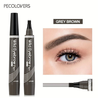 6 Colors 1pc Eyebrow Pen Waterproof 4 Split Tip Eyebrows Pen Eyebrow Tattoo Pen Waterproof Liquid Black Eyebrow Makeup Pencil Leedoar