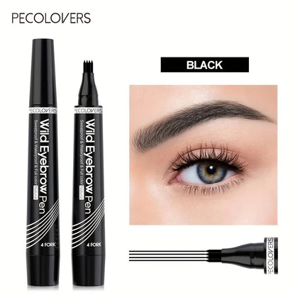 6 Colors 1pc Eyebrow Pen Waterproof 4 Split Tip Eyebrows Pen Eyebrow Tattoo Pen Waterproof Liquid Black Eyebrow Makeup Pencil Leedoar