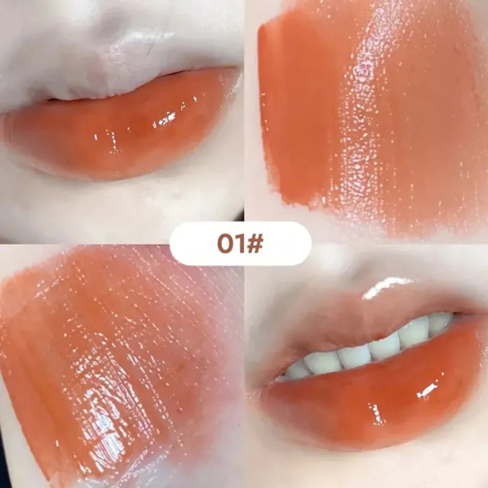 6 Colors Silky Glossy Lipstick Gege Bear Pump Lips Moisture Water Bomb Comfortable Ultra Sheen Non-Stick Cup Lip Balm Makeup Leedoar