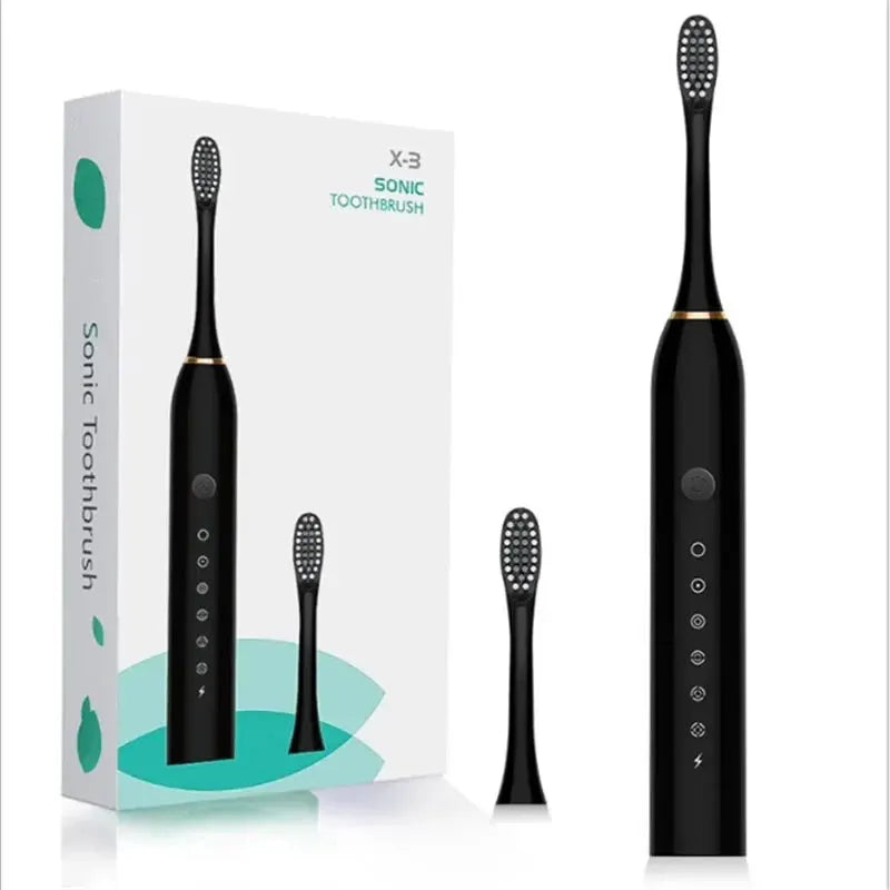 6 Gear Adult Powerful Ultrasonic Sonic Electric Toothbrush USBWaterproof Rechargeable Whitening Tooth Brush Washable 4 Brushes Leedoar