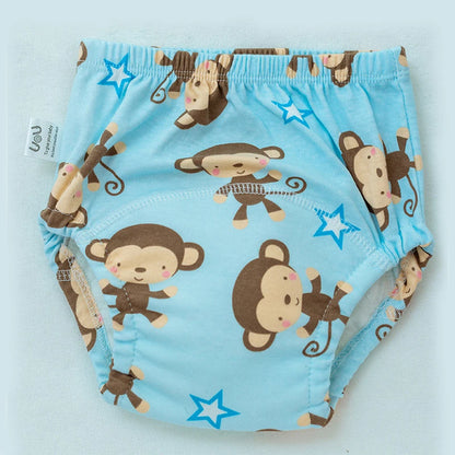 6 Layer Waterproof Reusable Cotton Baby Training Pants Infant Shorts Underwear Cloth Baby Diaper Nappies Panties Nappy Changing Leedoar