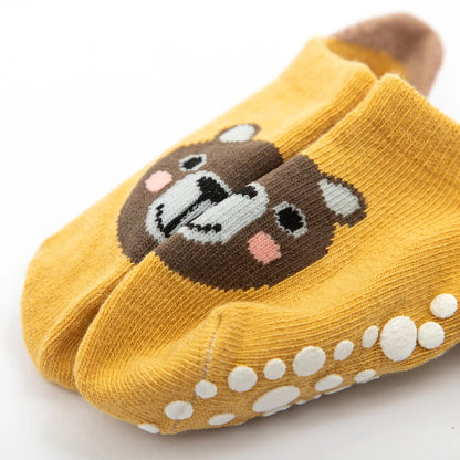 6 Pairs Boys Girls Kids Cartoon Animal Pattern Cute Socks Anti-skid Socks Toddlers Baby Floor Socks Leedoar