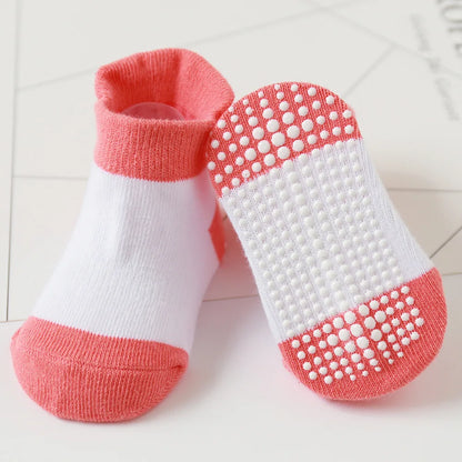 6 Pairs Girls Cotton Non-slip Floor Socks For Toddler Kids Baby Indoor Activities Learn To Walk Ankle Socks Leedoar