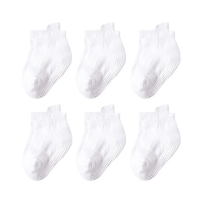 6 Pairs Girls Cotton Non-slip Floor Socks For Toddler Kids Baby Indoor Activities Learn To Walk Ankle Socks Leedoar