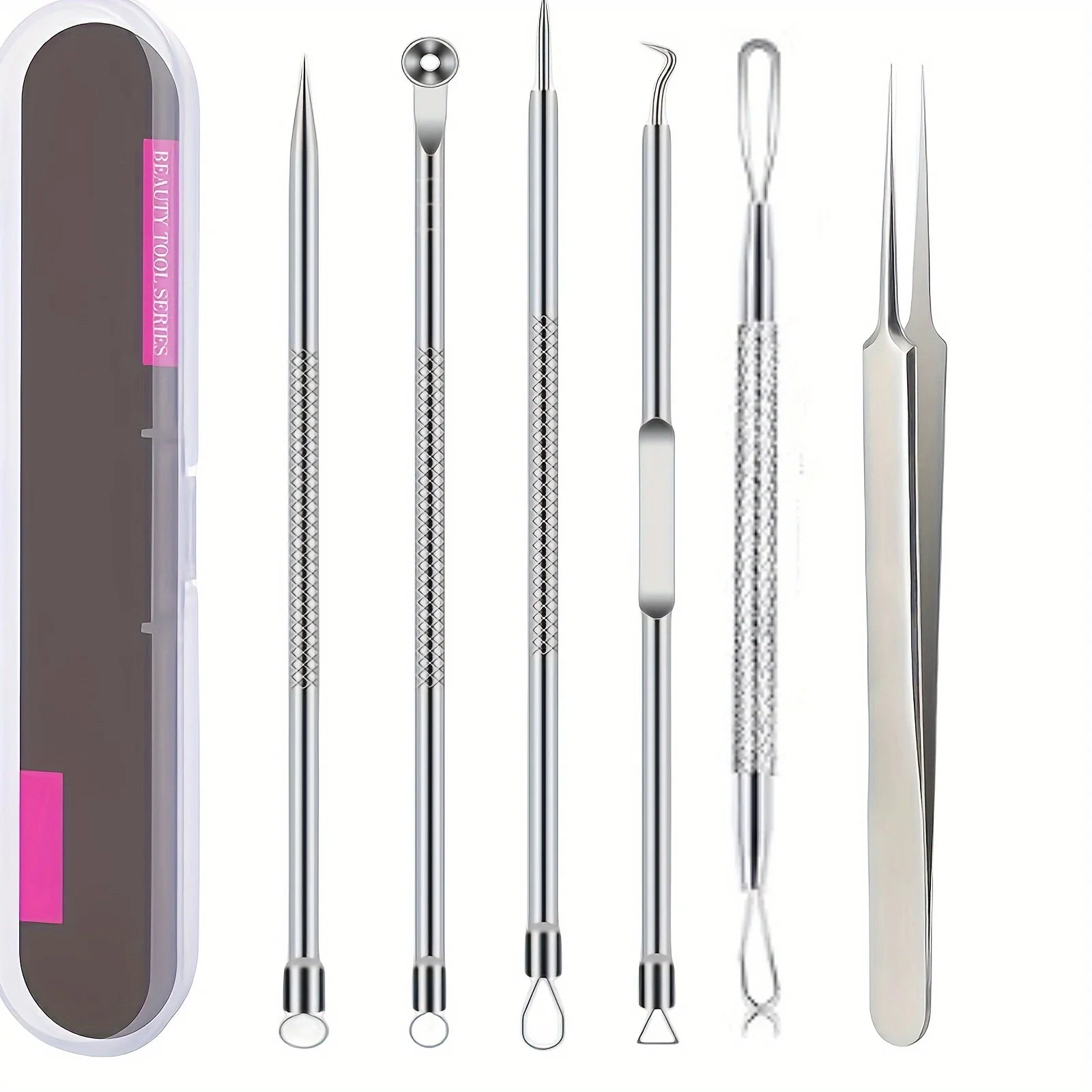 6-Piece Acne Shots and Blackhead Removal Tools - Multifunctional Pore Cleansing Tools for Facial Skin Beauty Care Leedoar