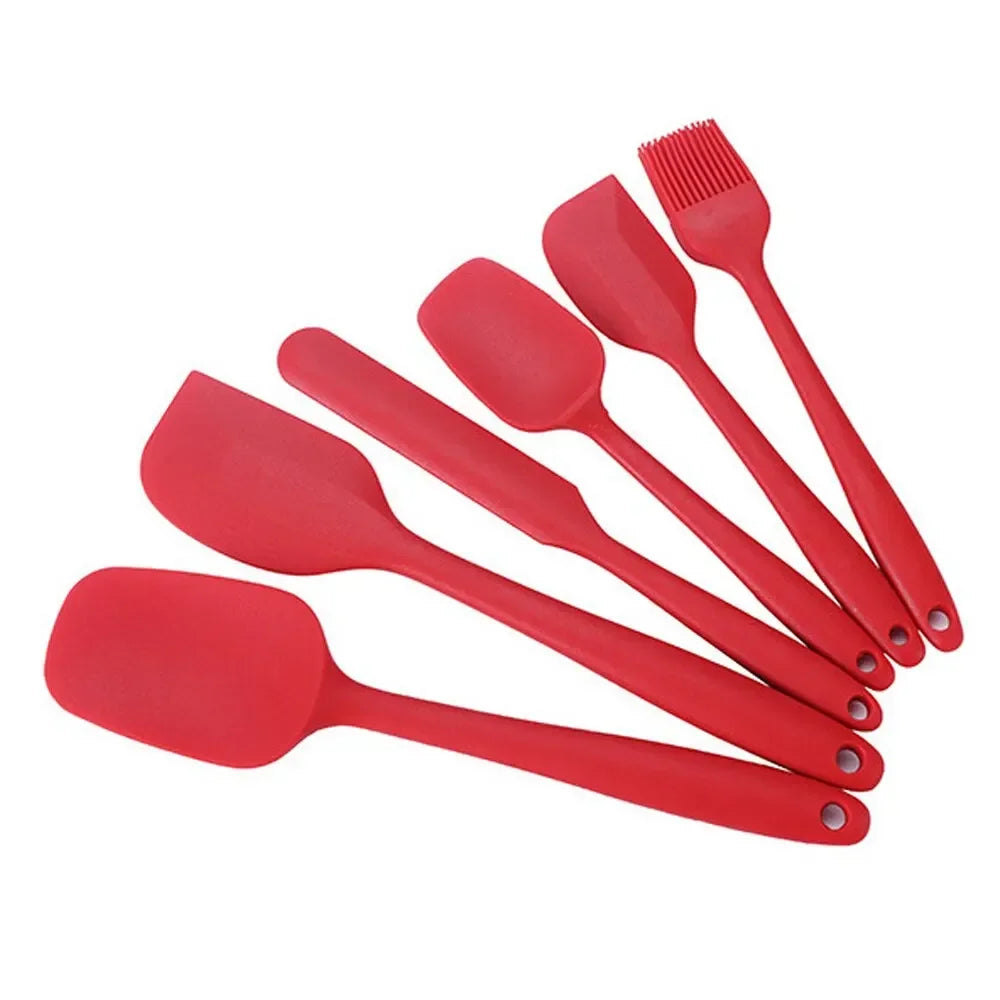 6 Pieces Silicone Spatula Set Food Grade Non Stick Heat Resistant Spatulas Turner for Cooking Baking Mixing Baking Tools Leedoar