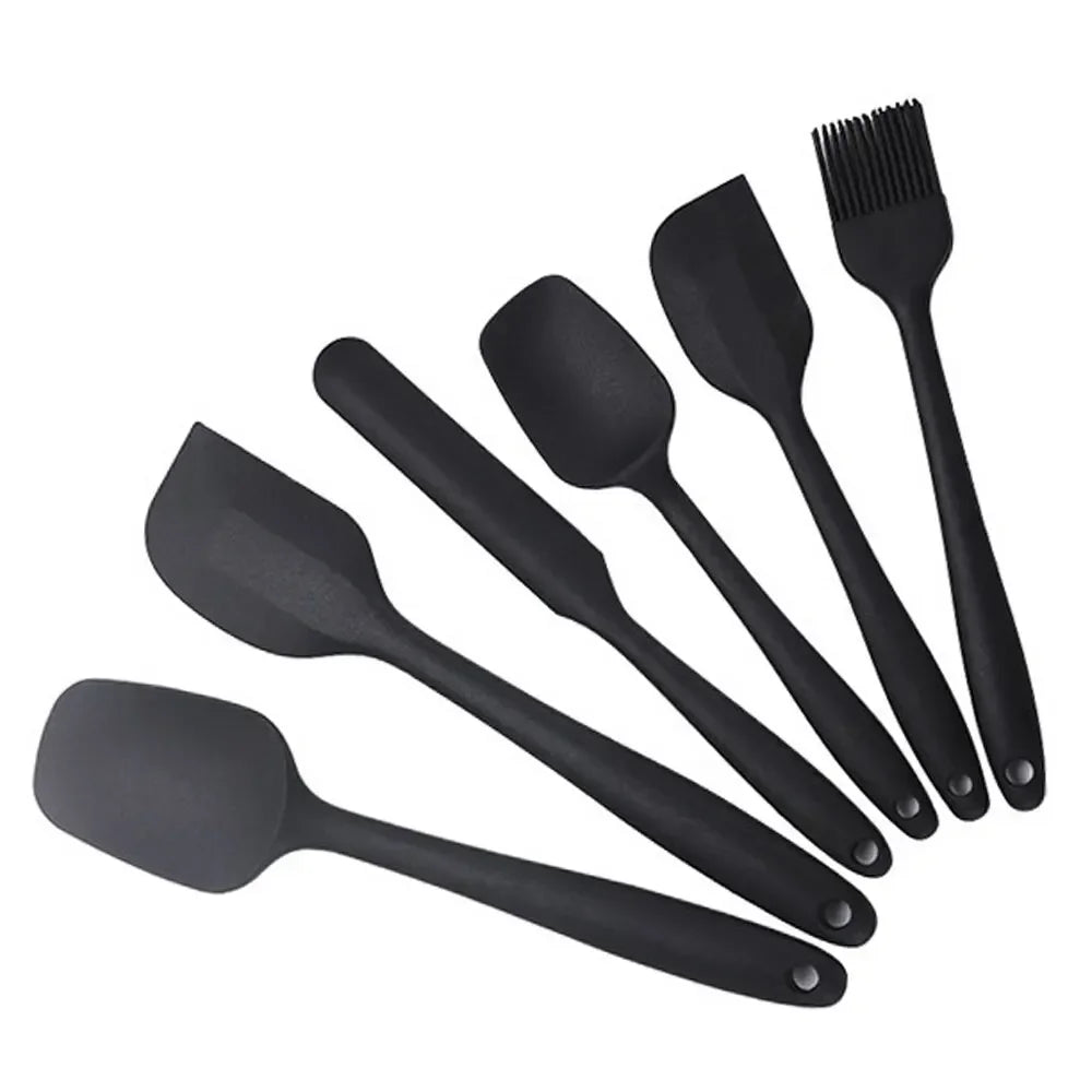 6 Pieces Silicone Spatula Set Food Grade Non Stick Heat Resistant Spatulas Turner for Cooking Baking Mixing Baking Tools Leedoar