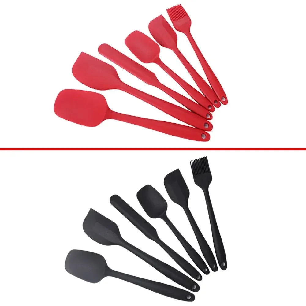 6 Pieces Silicone Spatula Set Food Grade Non Stick Heat Resistant Spatulas Turner for Cooking Baking Mixing Baking Tools Leedoar