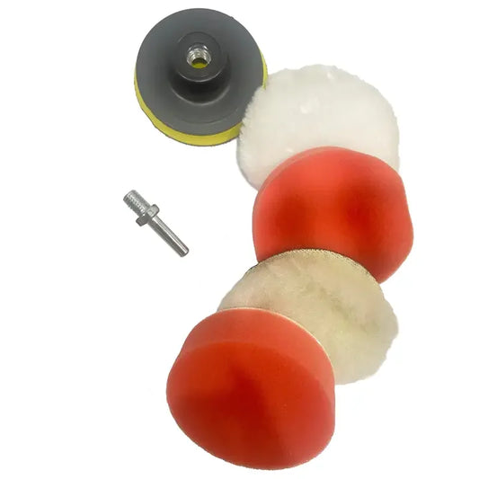 6 Pieces/set of Car Polishing Pads, Sponge Hair Polishing Discs, Car Shape Polishing Discs, with Backboard Drill Adapter