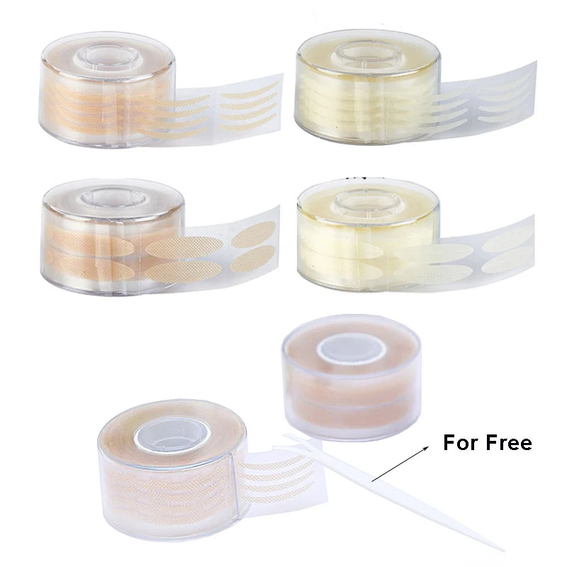 600 Pcs Eye Lift Strips Double Eyelid Tape Clear Gray Eyelid Stripe Big Eyes Invisible Double Fold Eyelid Sticker Makeup Tools Leedoar