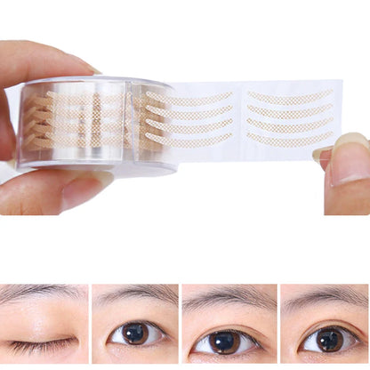 600 Pcs Eye Lift Strips Double Eyelid Tape Clear Gray Eyelid Stripe Big Eyes Invisible Double Fold Eyelid Sticker Makeup Tools Leedoar