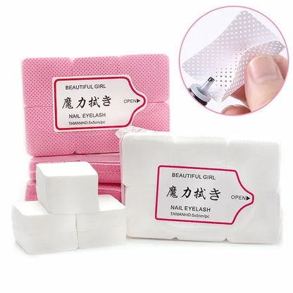 600Pcs/Pack Lint-Free Eyelash Glue Wipes Paper Gel Polish Remover Clean Month of Glue Bottle Cotton Pads Beauty Cleaning Tools Leedoar