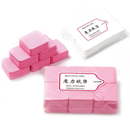 600Pcs/Pack Lint-Free Eyelash Glue Wipes Paper Gel Polish Remover Clean Month of Glue Bottle Cotton Pads Beauty Cleaning Tools Leedoar