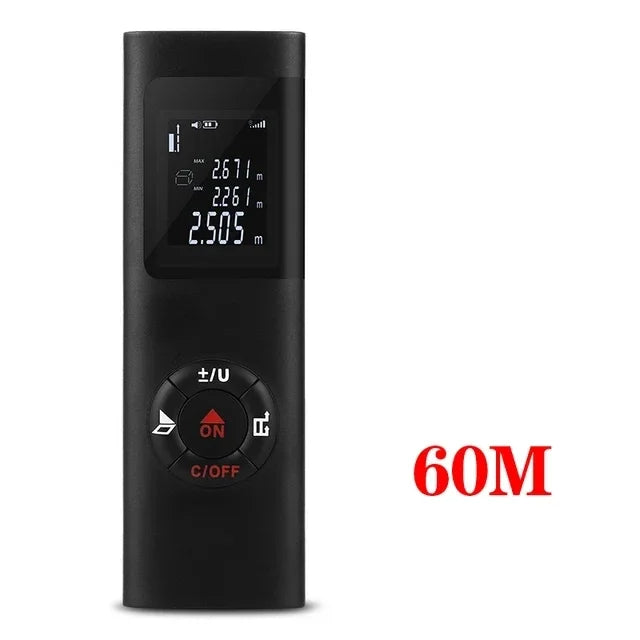 60M/40M Mini Smart Laser Distance Meter Measure Infrared Rangefinder USB Rechargeable Portable Handheld Laser Range Finder Tools Leedoar