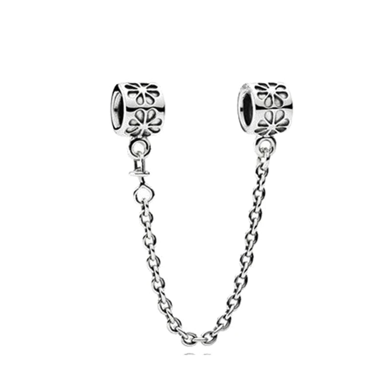 64 Style 925 Silvering Safety Chain Mom Amour Clover Sea Dangle Charms Beads Fit Original Pandora Bracelet DIY Woman Jewelry Leedoar