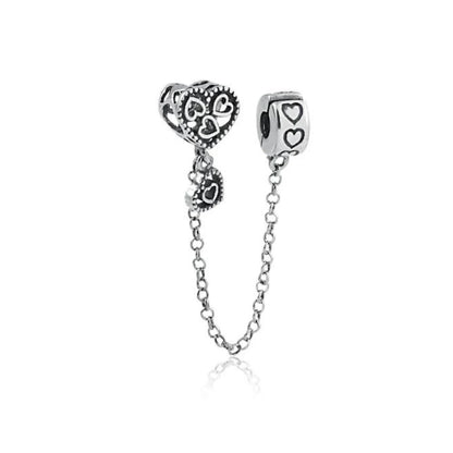 64 Style 925 Silvering Safety Chain Mom Amour Clover Sea Dangle Charms Beads Fit Original Pandora Bracelet DIY Woman Jewelry Leedoar