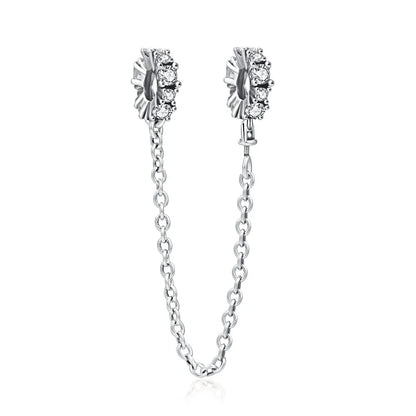 64 Style 925 Silvering Safety Chain Mom Amour Clover Sea Dangle Charms Beads Fit Original Pandora Bracelet DIY Woman Jewelry Leedoar