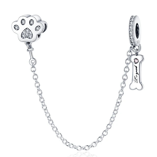 64 Style 925 Silvering Safety Chain Mom Amour Clover Sea Dangle Charms Beads Fit Original Pandora Bracelet DIY Woman Jewelry Leedoar