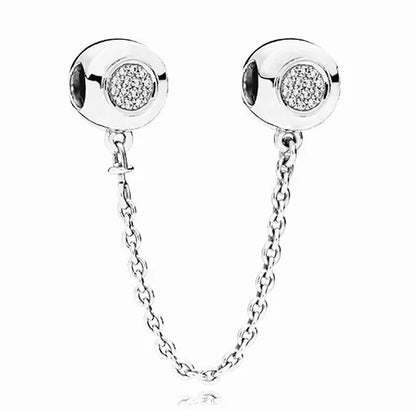 64 Style 925 Silvering Safety Chain Mom Amour Clover Sea Dangle Charms Beads Fit Original Pandora Bracelet DIY Woman Jewelry Leedoar