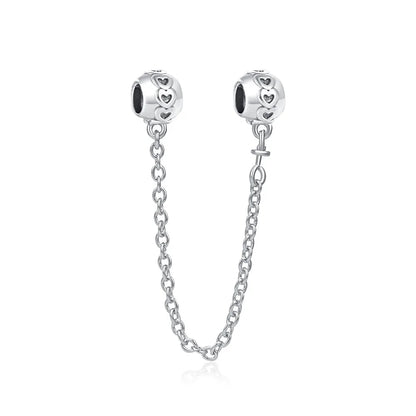 64 Style 925 Silvering Safety Chain Mom Amour Clover Sea Dangle Charms Beads Fit Original Pandora Bracelet DIY Woman Jewelry Leedoar