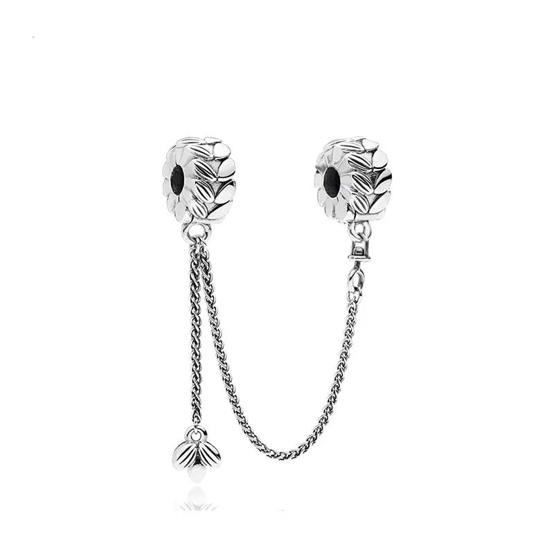 64 Style 925 Silvering Safety Chain Mom Amour Clover Sea Dangle Charms Beads Fit Original Pandora Bracelet DIY Woman Jewelry Leedoar