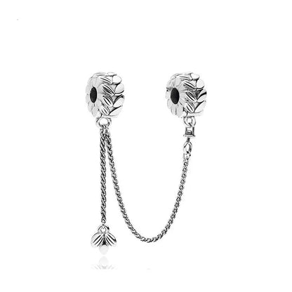 64 Style 925 Silvering Safety Chain Mom Amour Clover Sea Dangle Charms Beads Fit Original Pandora Bracelet DIY Woman Jewelry Leedoar